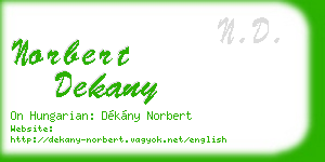 norbert dekany business card